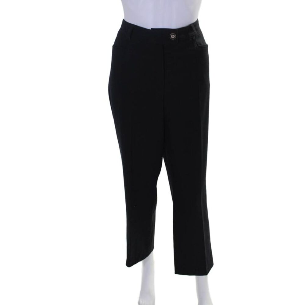 Nina Raynor Womens Lined Pleated Zip Button Tapered Leg Dress pants Black Size E